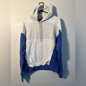 Nike White and Blue Hoodie